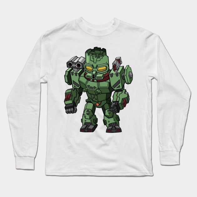 Green Cannon Machine Chibi Long Sleeve T-Shirt by GodPunk